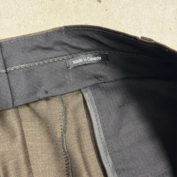 Coppley Dress Pants Super 130s Wool Trousers Brown Canada 38x32 - Picture 6 of 10